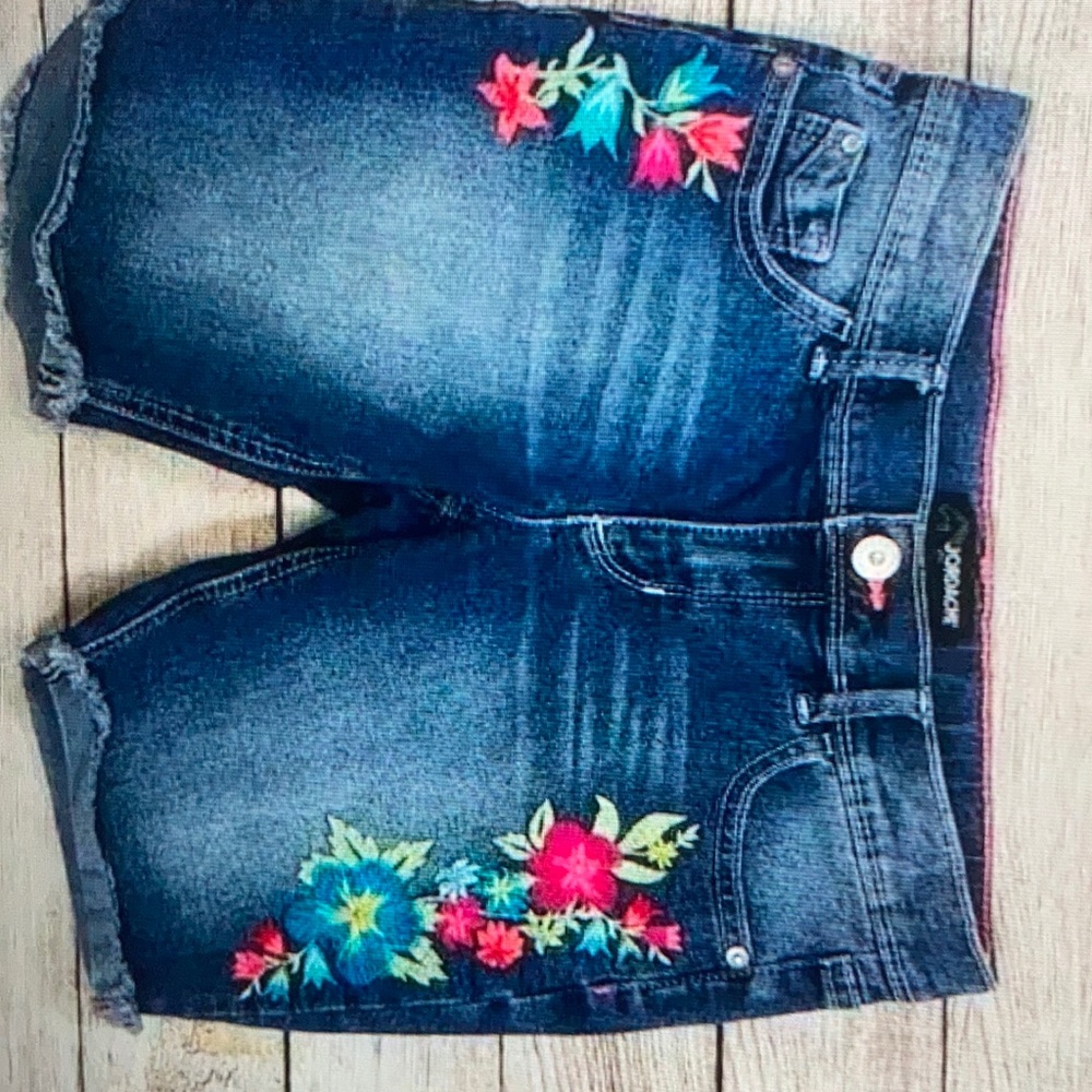 Jordache Embroidered Floral Denim shorts
